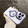 For iPhone 16 Pro Max Luxury Transparent Magsafe Magnetic Holder Frame Phone Case For iPhone 11 12 13 14 15Plus Lens Stand Cover