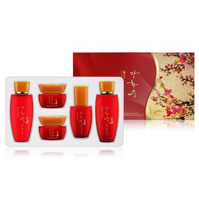 Regalo per il mese della famiglia, acqua viola, set in miniatura di ginseng rosso da 5 pezzi, set di prodotti nutrizionali per il miglioramento delle rughe