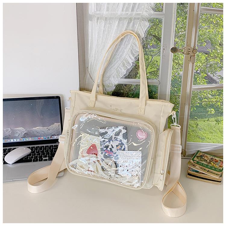 School Bag 2025 New Fashion Cute Backpack Casual Large Capacity Tote Bag Messenger Bag Japanese Versatile Shoulder Pain Bag