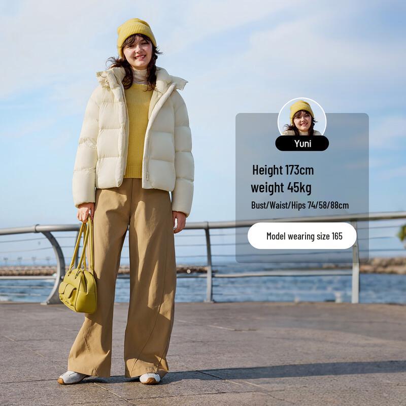 Tanboer Women's Short Detachable Hood Down Jacket 5530520D