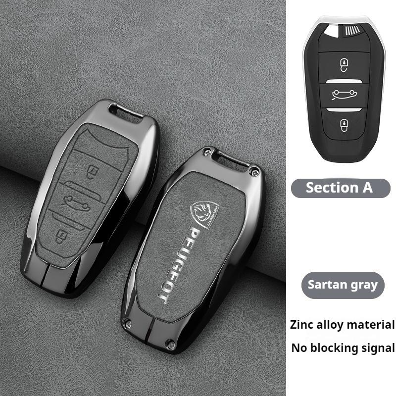 

2026 Hot Car Sticker Car Key Chain Metal Key Shell Car Zinc Alloy Key Case Bag For Peugeot GTLine 207 307 407 208 308 408 508 20