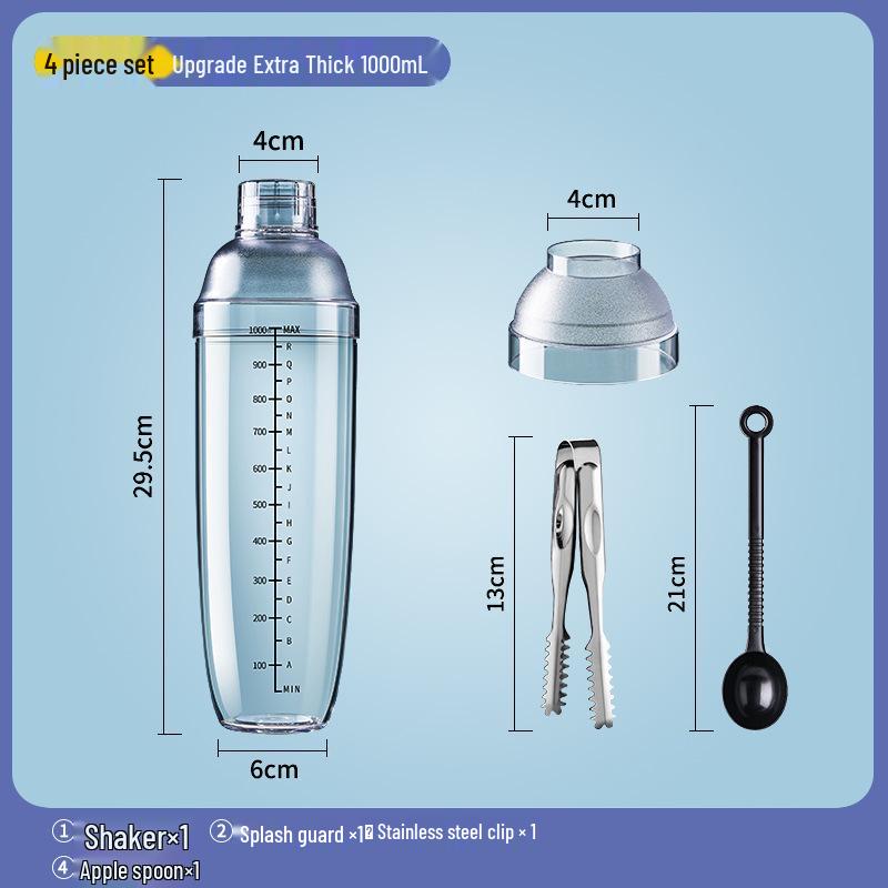 Set Shaker per Cocktail e Tè con Frusta e Bastoncino Tritaghiaccio