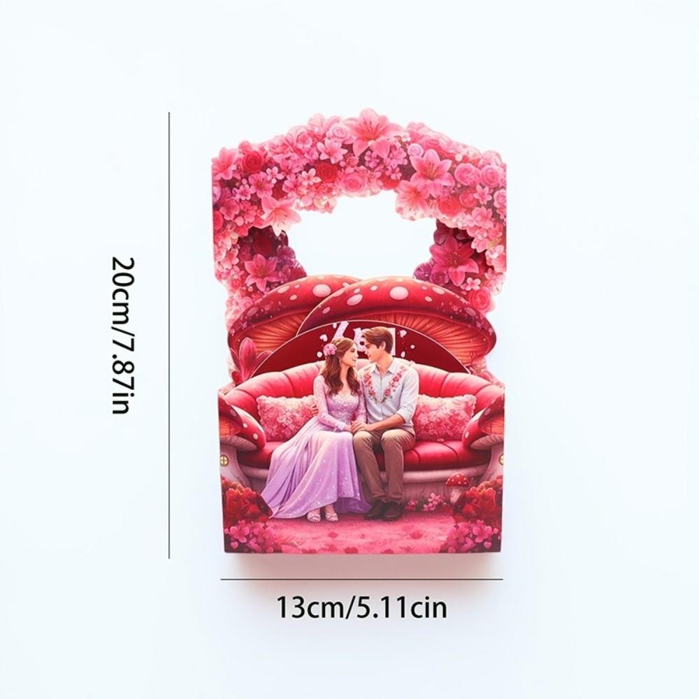 Small Bear Decor 3D Pop-up Card 3D Design Pop-up Mechanism Valentine's Day Card Desktop Decor Romantic Theme