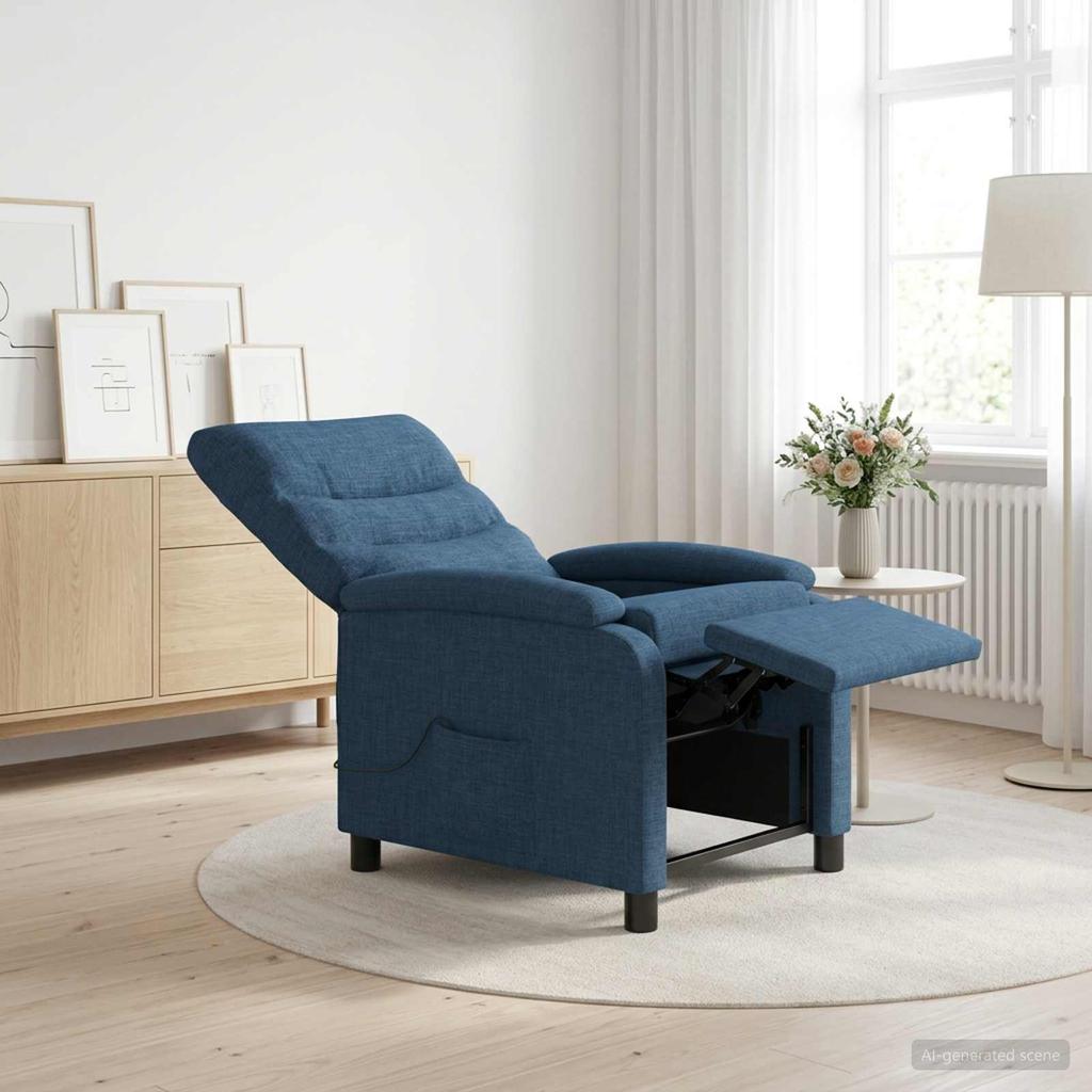 Massage Relax Chair Blue Fabric