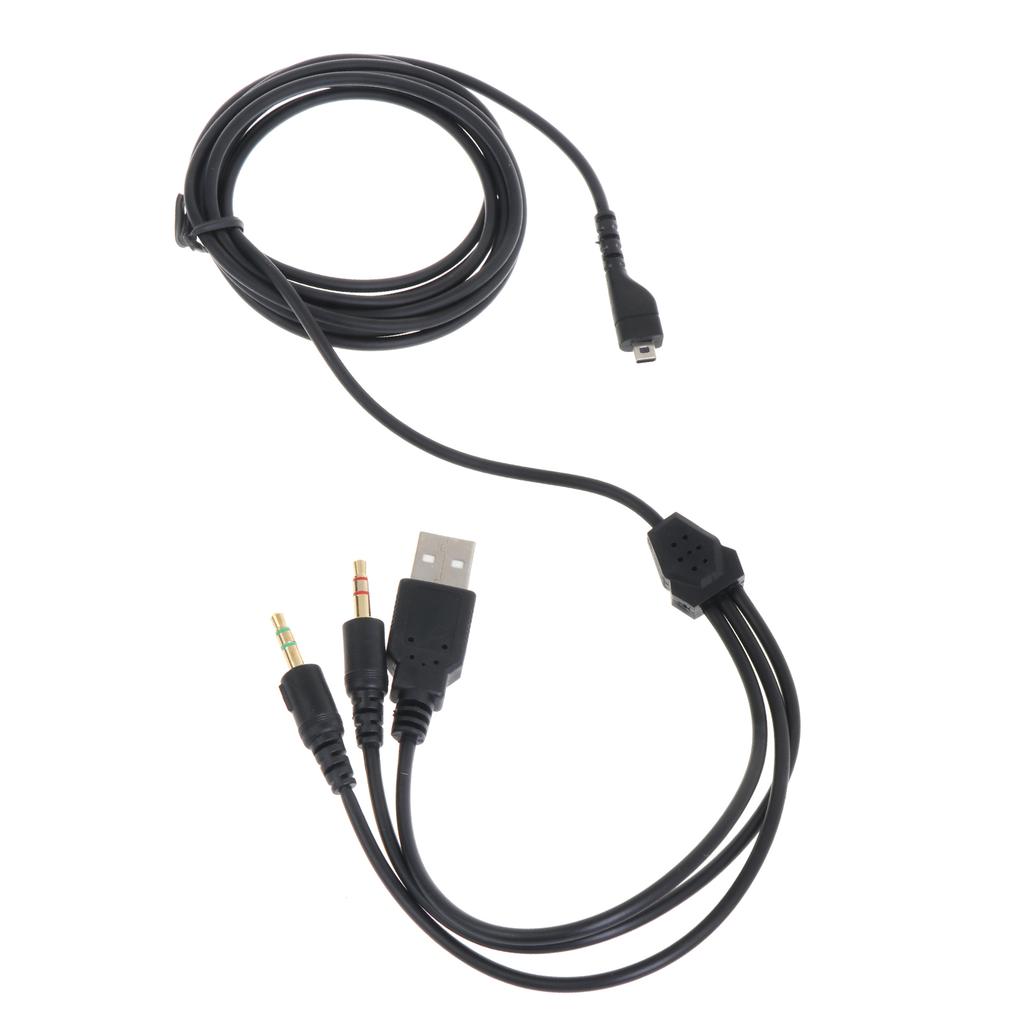 Replacement USB 3.5mm Mic Audio Cable Headphones Cable PVC Soft Durable Wire for  Arctis 3 5 7 Pro Headphones