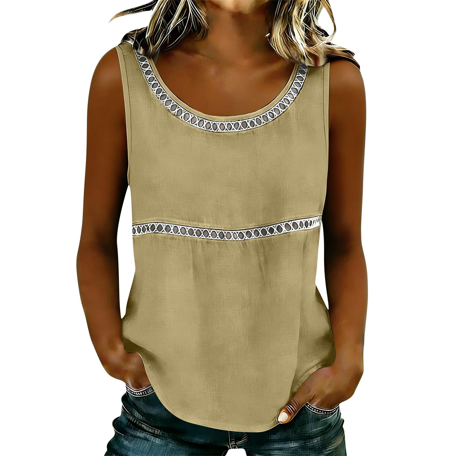 

Women s Loose-Fitting, Comfortable, Casual, Openwork Sleeveless Top XL жовтий
