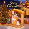 5.91FT Inflatable Toy Jesus Donkey Lamb Nativity With LED Lights Xmas Decorations for Yard Supplies Home Ornament Festive Gifts