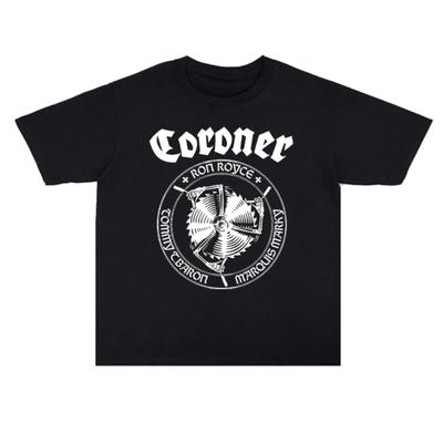 2025 Summer Thrash Heavy Metal CORONER Band Printed Cotton Men's and Women's T-shirts High Quality Short Sleeve Men's Tee