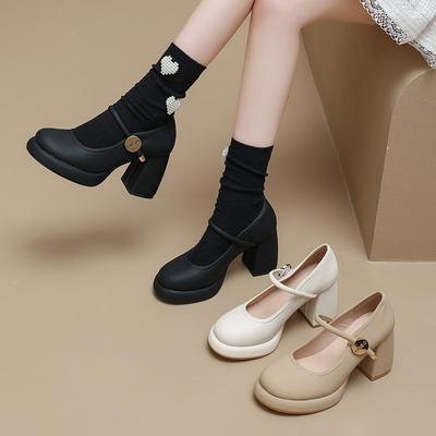 Scarpe da sposa Mary Jane bianche abito principale scarpe da sposa impermeabili tavolo tacchi alti da donna nuovo tacco spesso piccolo scarpe da sposa sposa