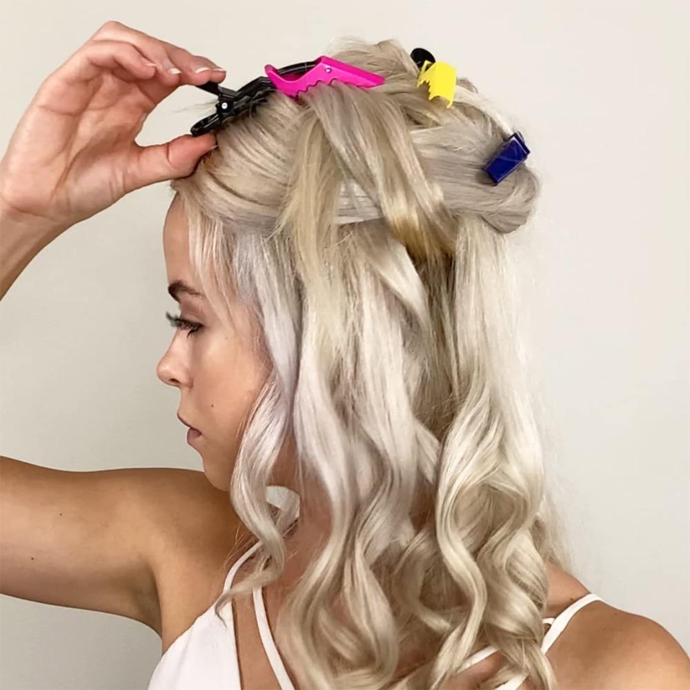 Women's Hair Clips Wide-Tooth Double Hinge Design Alligator Clips Hair Sectioning Clips Professional Hair Salon Quality - 10 Pieces (Mixed)