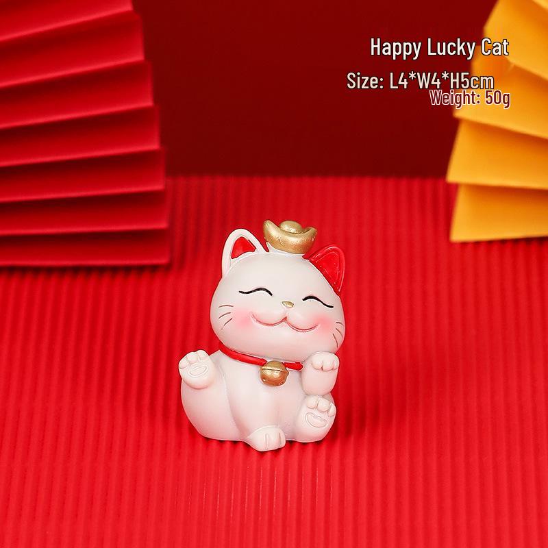 Lucky Cat Resin Mobile Holder - Cute Office Desktop Decoration Gift