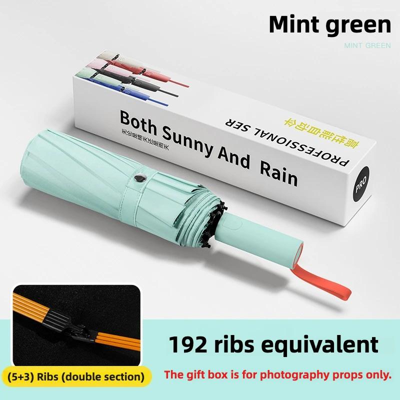 Windproof Automatic Folding Umbrella, Large Reinforced 192 Ribs, UV UPF 50 + Sun & Rain Protection Umbrellas for Men and Women