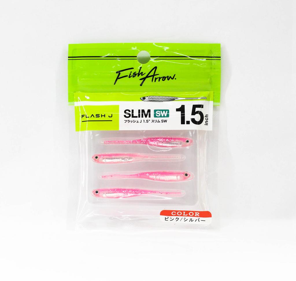 Fish Arrow Soft Lure Flash J Slim SW 1.5 Inch 5 Piece Per Pack #101 (0288)