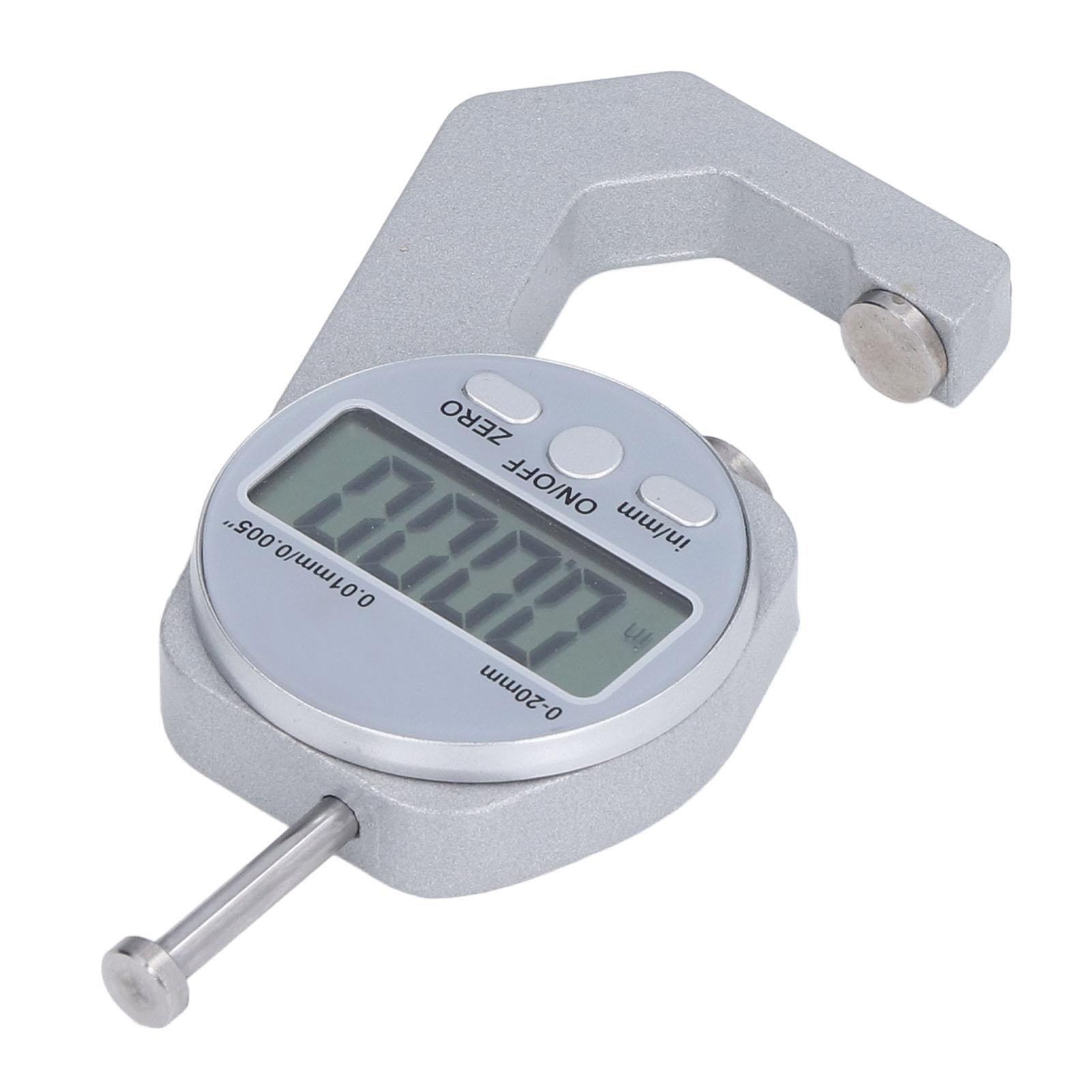 Digital Thickness Gauge Electronic Caliper Thickness Meter 0‑20mm Range with LCD Digital Display aluminum