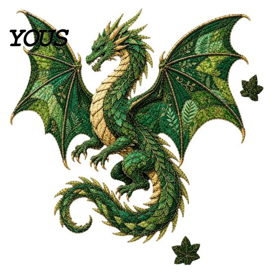 Beginner Sewing Materials Mythic Wilds DIY Patchwork Kit, Layered Fabric Art Dragon Handcrafted Wall Hanging Kit Phoenix Mythical Creature for