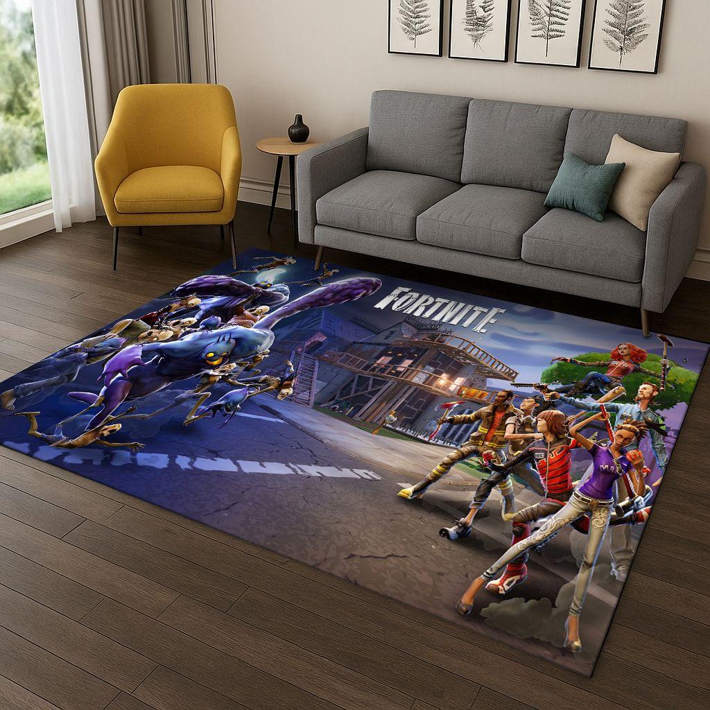 Tappeto Cartoon 3D Gioco F-Fortnite per Camera da Letto Soggiorno Divano Zerbino Decorazione Casa, Tappeto Area Giochi Bambini Antiscivolo Regalo di Natale