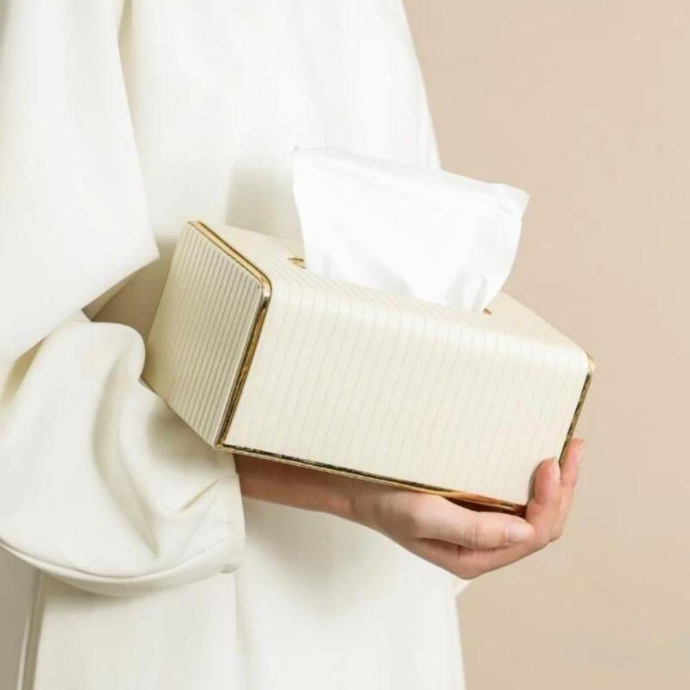 PU Leather Tissue Box Soft Tissue Case Creative Paper Towel Container  for Living Room