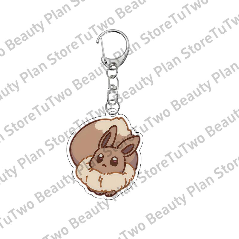 Kawaii Cartoon Anime Eevee Sylveen Glaceon Flareon Jolteon 5cm Acrylic Keychain Accessories Cute Bag Pendant Gifts for Friends