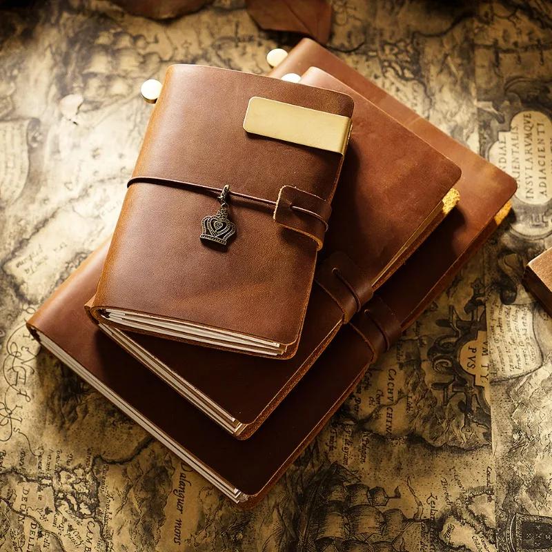 New Travel Notebook Notebook Cowhide Leather Diary Vintage Notebook Creative Record