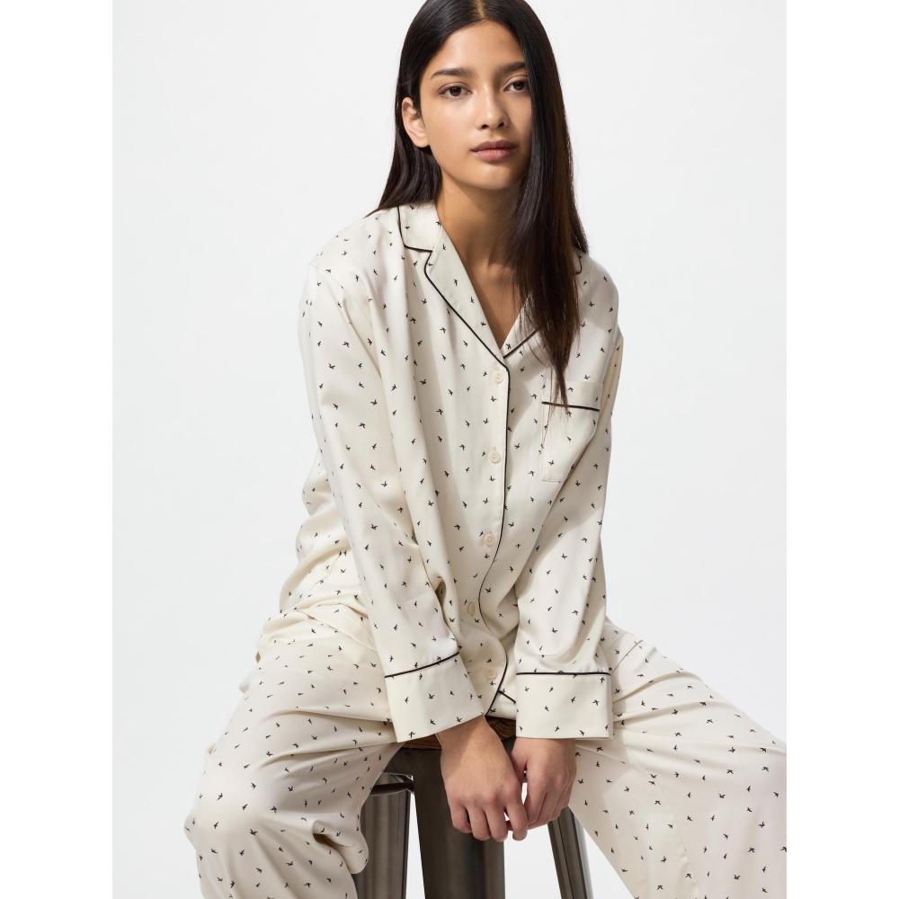 

Uniqlo Сатиновая пижама с длинным рукавом и принтом 30 NATURAL/WOMEN XS