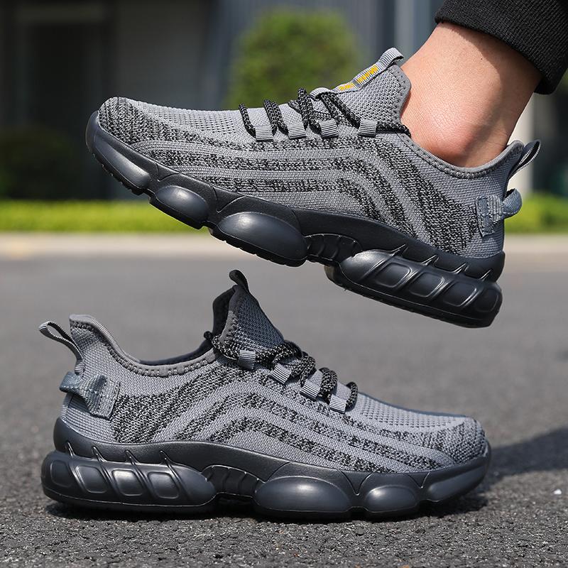 Scarpe sportive casual da uomo, traspiranti, leggere, da ginnastica, da esterno, in rete, nere, da corsa, da jogging, da tennis, da passeggio