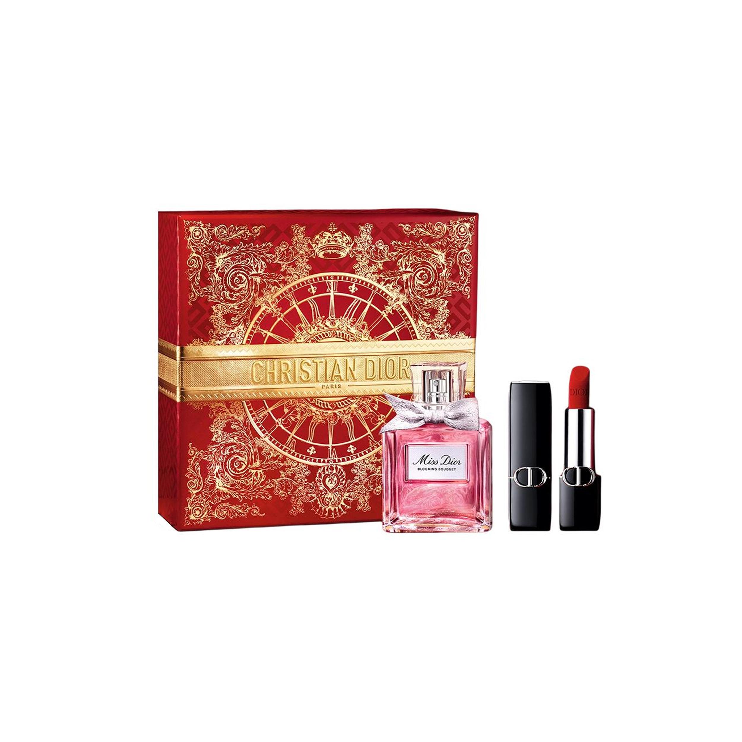 Набор Dior Miss Dior Blooming Bouquet Туалетная вода с помадой Rouge Dior Perfume 30ml+Lipstick #999