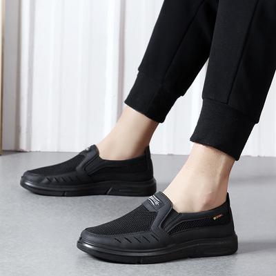 Oude Beijing stoffen schoenen heren zomer mesh casual schoenen buitenlandse handel grote maat herenschoenen middelbare en oudere leeftijd ademende mesh schoenen heren