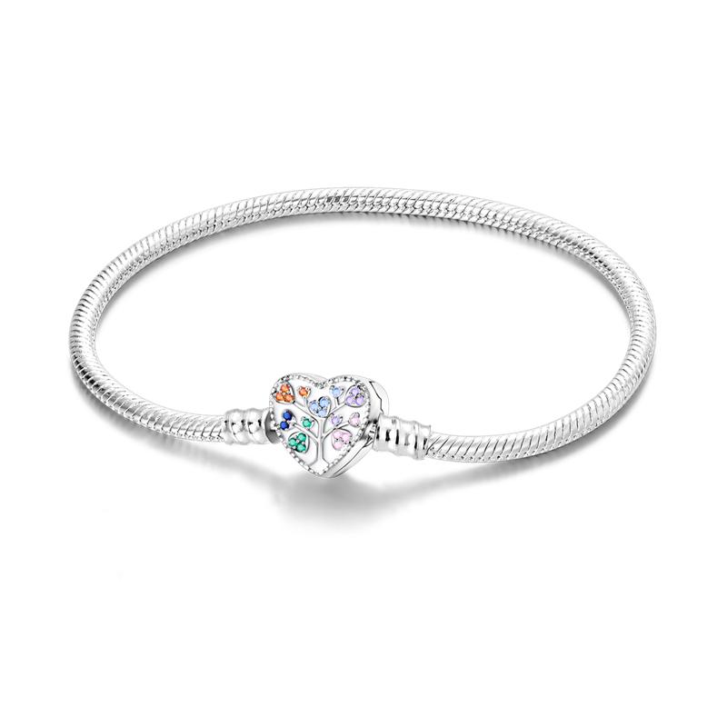 S925 Sterling Silver Bracelets 17-20CM Original Leaf Clover Butterfly Heart Bracelet Fit DIY Charms Beads Fashion Women Jewelry