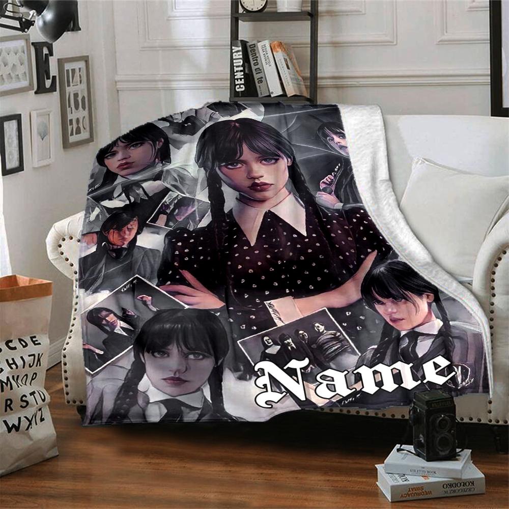 Custom Name Musician Purple Frame Party Blanket For Couch Bed Plush Cozy Fuzzy Blanket Super Soft Warm Blankets For Fall And Winter 0916164