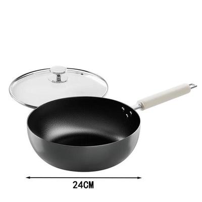 Yoshida Takumi 24cm Wok z kované litiny s nepřilnavým povrchem a poklicí