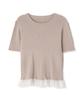N Natural Beauty Sheer Frill Knit Natural Basic Sweater, Women's,