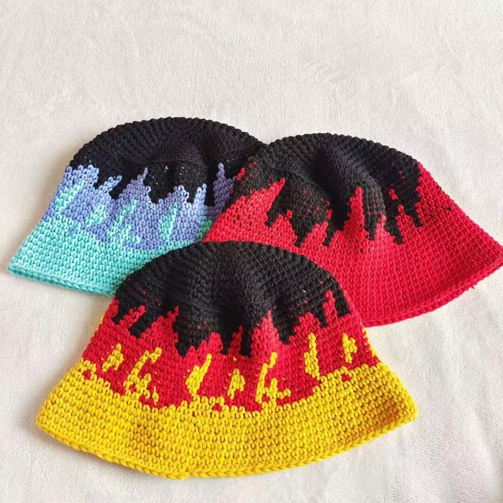 New men's and women's fisherman hats, hand-knitted striped pullover hats, women's fashionable and versatile woolen hats