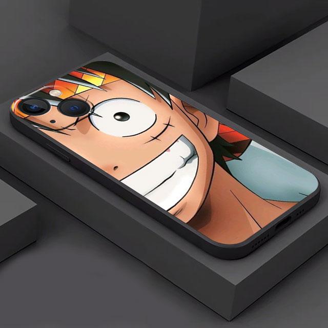 O-ne-1-P-Piece Drawings Phone Case for iPhone 14 Plus 7 12 Mini XR 11 SE 8 6s 13 Pro Max XS X Matte Shockproof Black Soft Cover