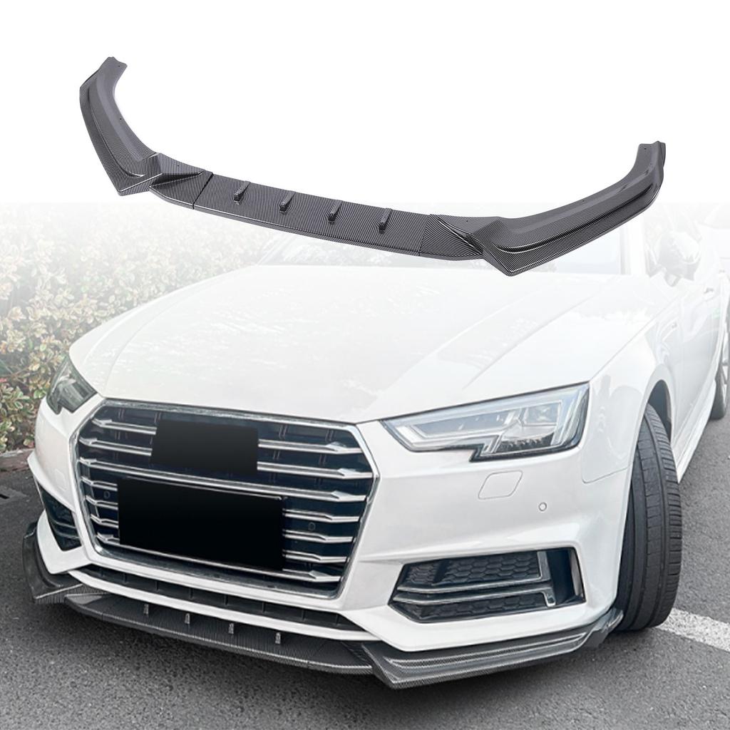 3 Pcs Front Bumper Lip Body Kit Sporty Appearance Bumper Lower Lip Splitter Replacement for S4 B9   2017 To 2019
