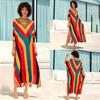 European & American Cotton Print Beach Cover-Up Long Dress - Plus Size Swimsuit Sunscreen Robe