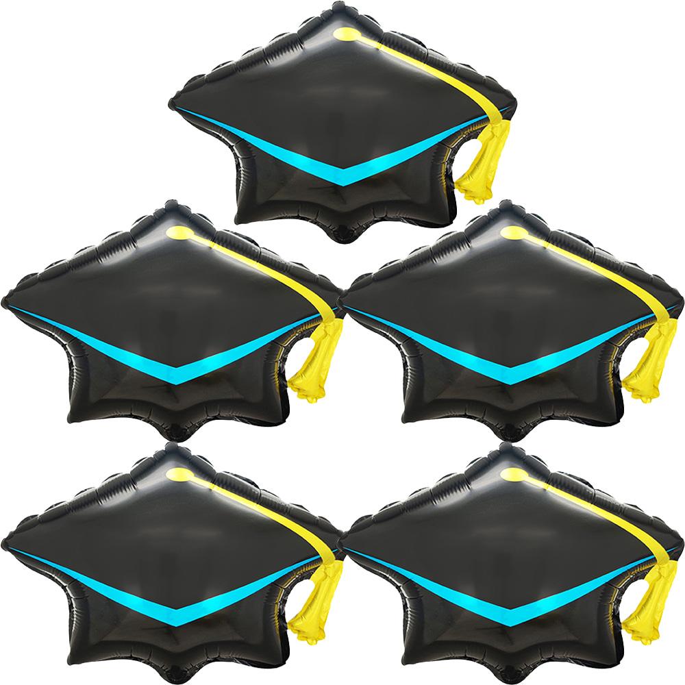 5-Pack Graduation Season Balloon Set, Graduation Cap Foil Balloons, Suitable for Graduation Ceremony Decorations, Graduation Other