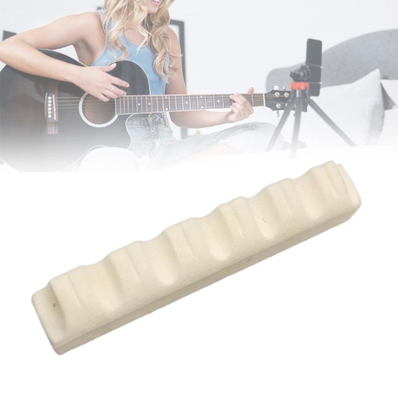 Acoustic Guitar Pre Slotted Bone Nut Replacement Flat Bottom Acoustic Guitar Slotted Bone Nut Guitar Accessories
