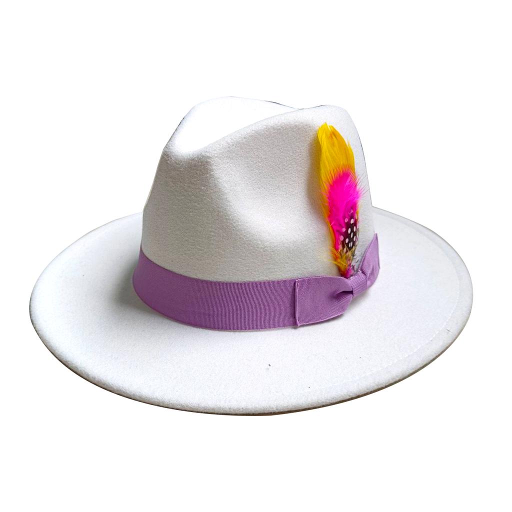 Skórzany Różowy Kapelusz Fedora z Szerokim Rondem Jazzowy Kapelusz Jesień/Zima Klasyczny Elegancki Kapelusz Panama Kapelusz Dżentelmena Sombrero
