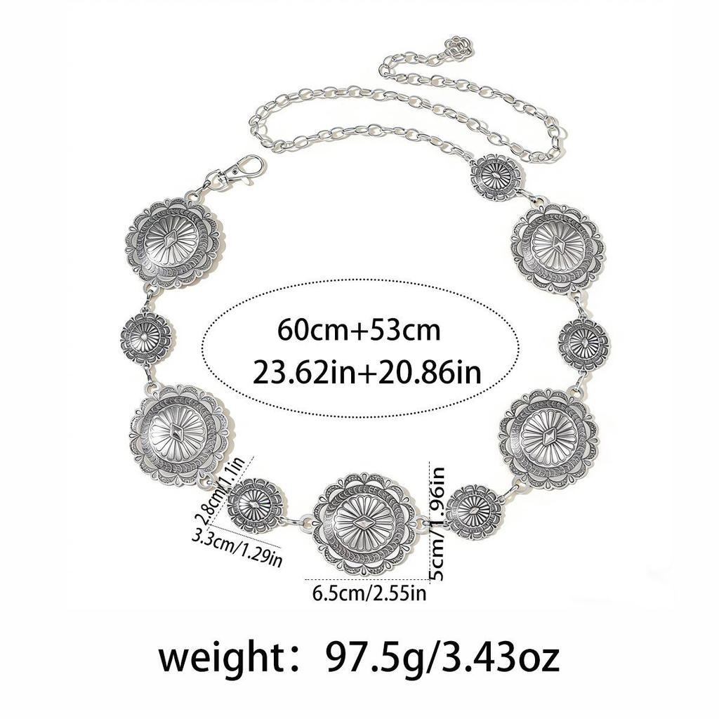 Bohemian Retro Metal Waist Chain for Women - Ethnic Style Body Jewelry