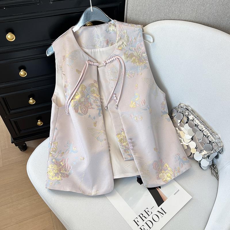 

Жилет 2025 весна новый нежный ветер топ жилет темпераментный топ XXXL [Recommended 138-75kg] розовый