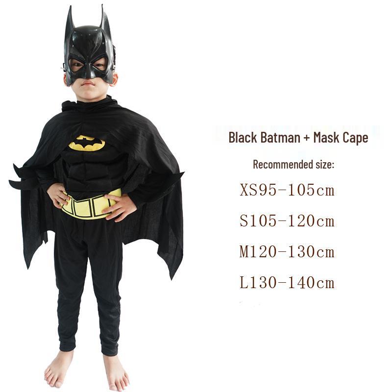 

Детский мускулистый костюм супергероя: Железный Человек, Халк, Бэтмен и Капитан Америка Хэллоуинское издание Small 105-120cm