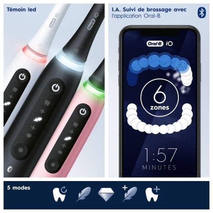 Oral-B iO 5 2 ცალი, ელექტრო კბილის ჯაგრისები შავი და თეთრი, 2 საცმი