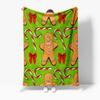 Cozy Christmas Throw Blanket Gingerbread Man Holiday Decor Festive Flannel Soft Warm Bedspread Gift Idea Room Decor