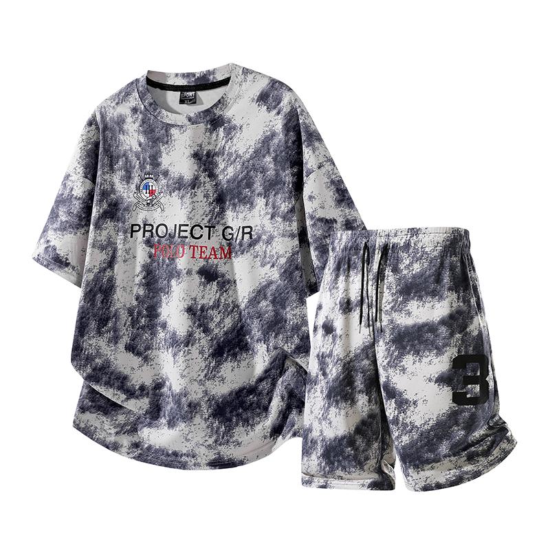 Short Suit Casual, Soft, Comfortable, Sporty, Loose And Casual, Men s Camouflage Pique Short Suit 2XL