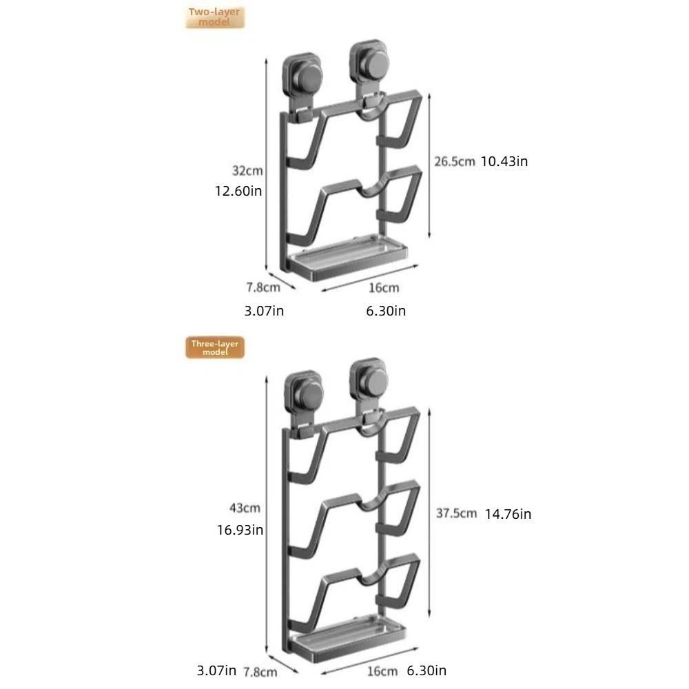 Carbon Steel Suction Cup Pot Lid Rack Cookware Storage Cutting Board Storage Home