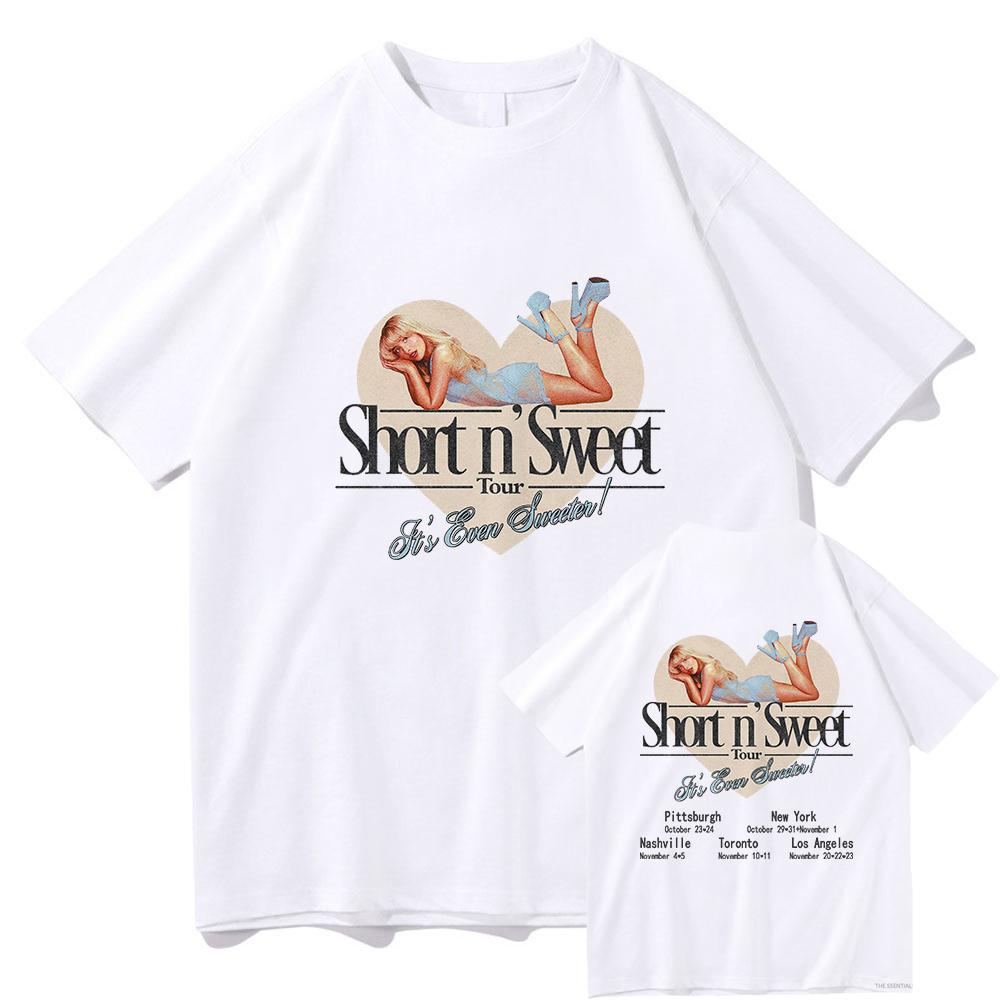 Letní krátké a sladké turné 2025 Tričko Sabrina Carpenter Lover Pánské/dámské oblečení Harajuku Letní topy Grafická trička Vintage