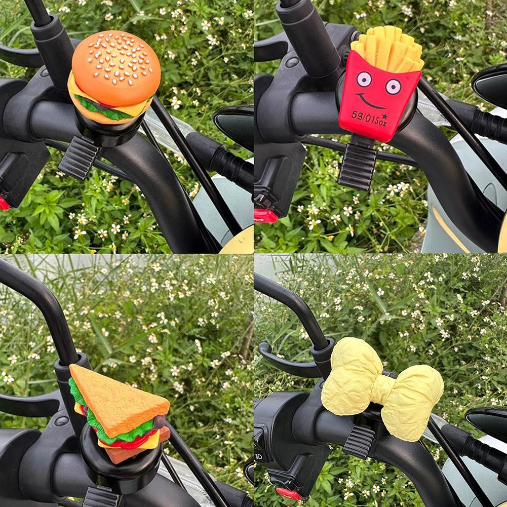 Desen animat Hamburg pentru biciclete Clopoțel Cartofi prăjiți Sandwich MTB Clopoțel Ghidon Clopot de siguranță Ciclism Accesorii minunate pentru biciclete