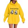 Women's Casual Fashion Comfortable Round Neck With Hood Long Sleeve Halloween Print Warm Sweatshirt