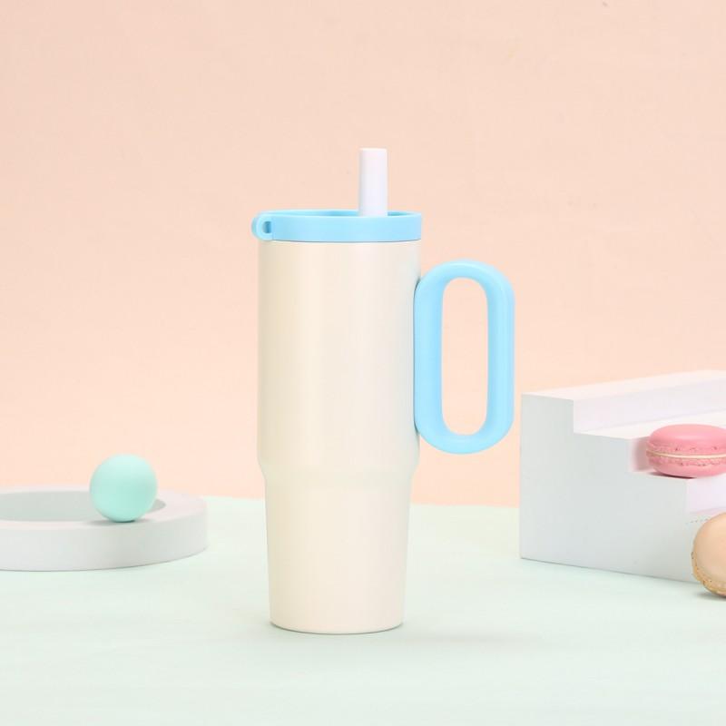 750ml Stainless Steel Insulated Tumbler With Handle Straw Tea Infuser Outdoor Travel Office Use