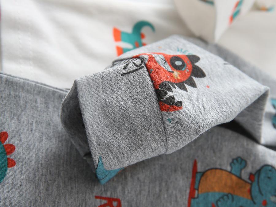 Pojkpolotröja med dinosaurieslag - Långärmad trendig topp med tecknat tryck (2026 Ny ankomst)